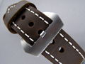 Leather Hand-Stitched Watch Strap SIRIUS Dark Brown 24mm