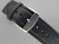 Leather Watch Strap TWISTER Black / Black 20mm