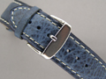 Leather Watch Strap TWISTER Blue / White 18mm