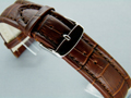 Leather Watch Strap CROCO XXXL Dark Brown / Brown 24mm