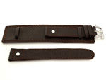 Leather Watch Band with Wrist Cuff Dakar Dark Brown 18mm