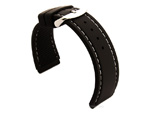 Notched Corners Silicone Watch Strap Waterproof Astro Black / White 18mm