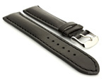 Leather Watch Strap fits Breitling Black / Black 22mm