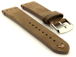 Suede Leather Retro Style Watch Strap Blacksmith Plus Coyote Brown 22mm