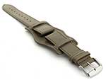 Bund Watch Strap, Leather, Wrist Pad Mud 24mm