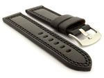 Panerai Style Waterpoof Leather Watch Strap CONSTANTINE Black 28mm