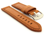 Panerai Style Waterpoof Leather Watch Strap CONSTANTINE Brown 24mm