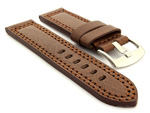 Panerai Style Waterpoof Leather Watch Strap CONSTANTINE Dark Brown 24mm