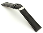 Extra Long Watch Strap Croco Black / Black 18mm