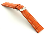Extra Long Watch Strap Croco Orange / White 18mm