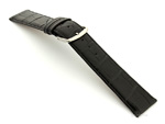 22mm/18mm Leather Watch Strap Croco Louisiana Black