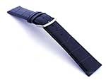 22mm/18mm Leather Watch Strap Croco Louisiana Navy Blue