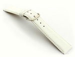 22mm/18mm Leather Watch Strap Croco Louisiana White