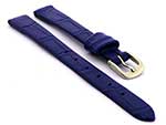 Open Ended Watch Strap Croco ES - Leather Blue 10mm