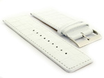 Glossy Leather Watch Strap Croco Spec WB White 40mm