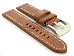 Leather Watch Strap Marina fits Panerai 24mm Gold Brown