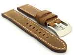 Leather Watch Strap Marina fits Panerai 24mm Matte Brown