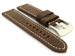 Leather Watch Strap Marina fits Panerai 24mm Matte Dark Brown