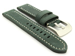 Leather Watch Strap Marina fits Panerai 24mm Matte Green