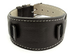 Leather Watch Strap with Wrist Pad MONTE Black 18mm
