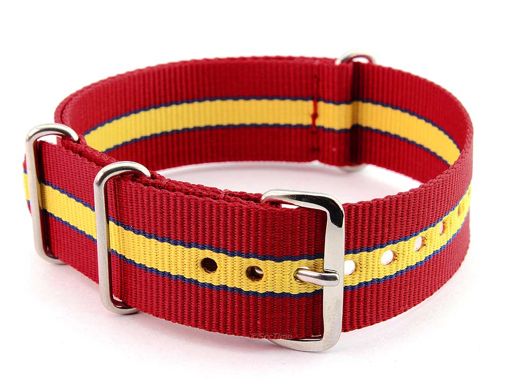 Nato Watch Strap G10 Military Nylon Divers Red/Blue/Yellow (5) 20mm