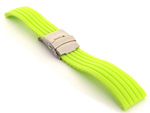 Silicone Watch Strap GS with Deployment Clasp Waterproof Green 18mm