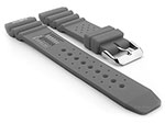 Silicone Rubber Watch Strap Band PRO Waterproof N.D.LIMITS Light Grey 18mm