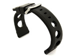 Silicone Watch Strap SH Perforated, Waterproof Black 20mm