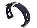 Silicone Watch Strap SH Perforated, Waterproof Blue 20mm