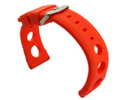 Silicone Watch Strap SH Perforated, Waterproof Orange 20mm