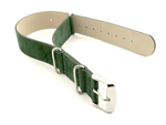 Suede Leather Nato G10 Military Watch Strap Green 18mm
