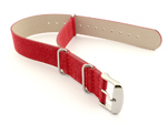 Suede Leather Nato G10 Military Watch Strap Red 18mm