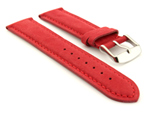 Suede Genuine Leather Watch Strap Teacher Red 18mm