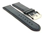 Leather Watch Strap Twister Blue / Blue 24mm