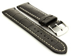 Leather Watch Strap VIP - Alligator Grain Black 22mm
