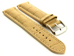 Leather Watch Strap VIP - Alligator Grain Dark Cream 22mm