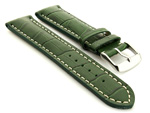Leather Watch Strap VIP - Alligator Grain Green 22mm