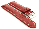 Leather Watch Strap VIP - Alligator Grain Red 22mm