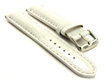 Leather Watch Strap VIP - Alligator Grain White 22mm