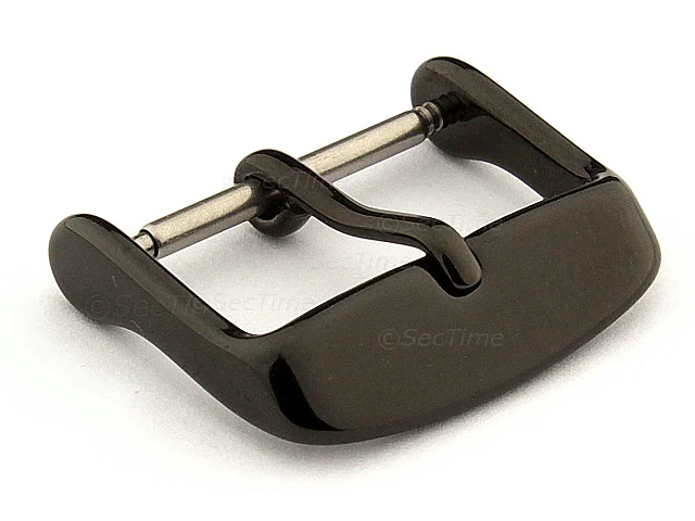 (image for) Polished Black (PVD) Stainless Steel Standard Watch Strap Buckle 18mm