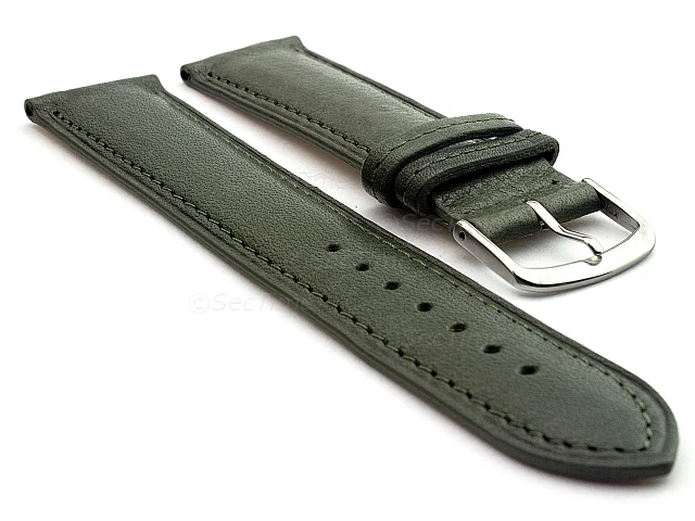 (image for) 20mm Green Genuine Leather Watch Strap Band Vegetable Tanned Alan