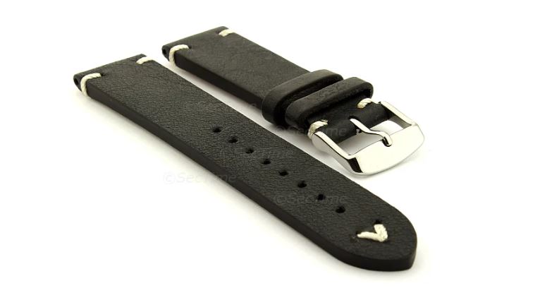 Enhance your watch collection with 22mm Black Leather Watch Straps designed for classic style, premium comfort & lasting durability.