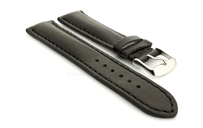 Discover the perfect 22mm Black Leather Watch Strap for daily wear with a classic finish, soft feel & durable everyday comfort.