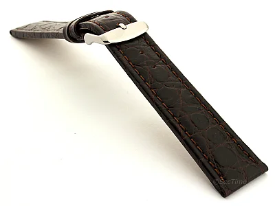 (image for) Leather Watch Strap African Dark Brown 20mm (1)