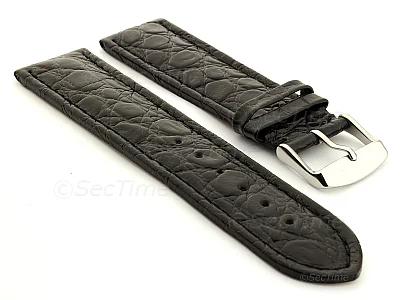 (image for) Leather Watch Strap African Black 24mm