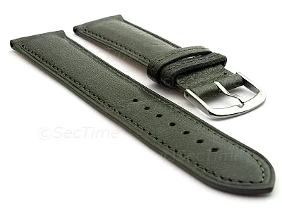 (image for) 18mm Olive Green Genuine Leather Watch Strap Band Vegetable Tanned Alan