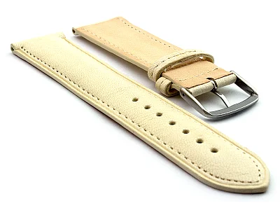 (image for) 16mm Beige Genuine Leather Watch Strap Band Vegetable Tanned Alan (1)