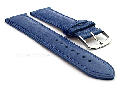 (image for) 18mm Blue Genuine Leather Watch Strap Band Vegetable Tanned Alan