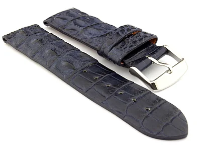 (image for) Genuine Alligator Leather Watch Strap FLORIDA Navy Blue 18mm