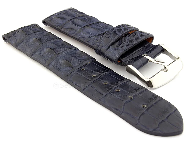 (image for) Genuine Alligator Leather Watch Strap FLORIDA Navy Blue 20mm